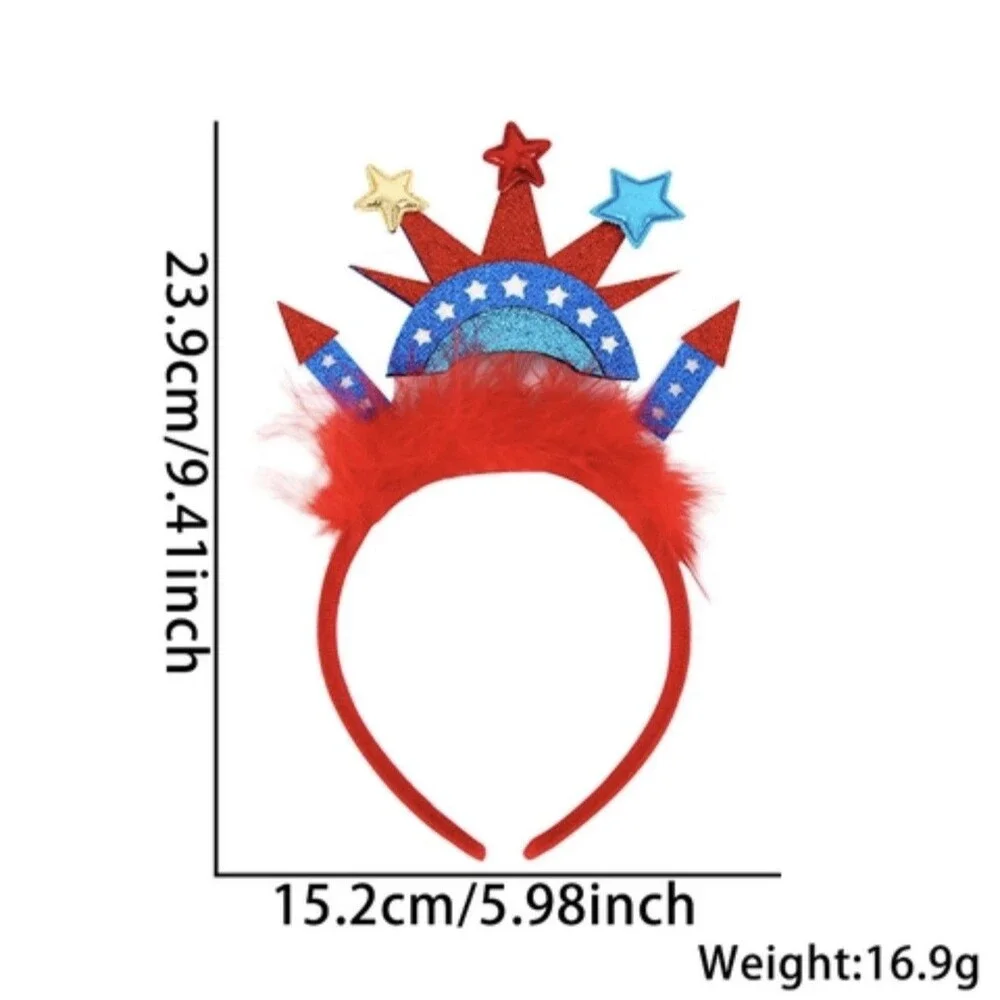🇺🇸 USA Patriotic 4th Of July Glitter Headband Set Of 4 America 250 Party NEW